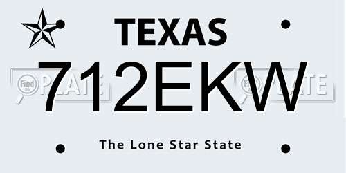 712EKW Texas License Plate