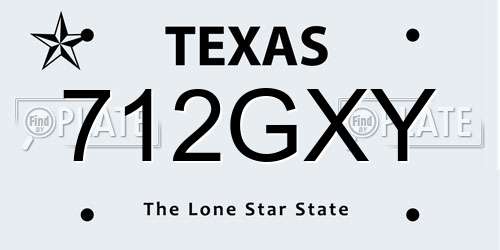 712GXY Texas License Plate