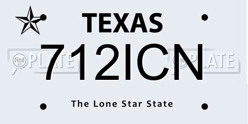 712ICN Texas License Plate
