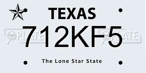 712KF5 Texas License Plate
