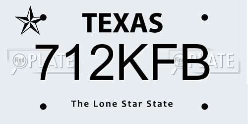 712KFB Texas License Plate