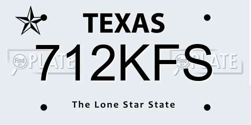 712KFS Texas License Plate