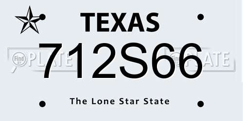 712S66 Texas License Plate