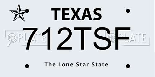 712TSF Texas License Plate