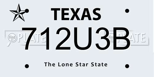 712U3B Texas License Plate