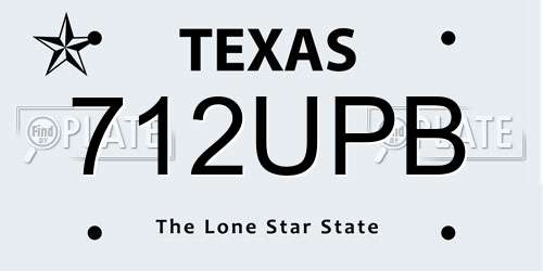 712UPB Texas License Plate