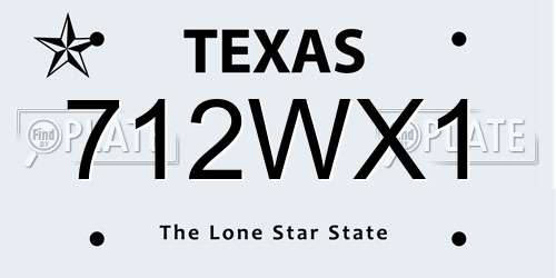 712WX1 Texas License Plate