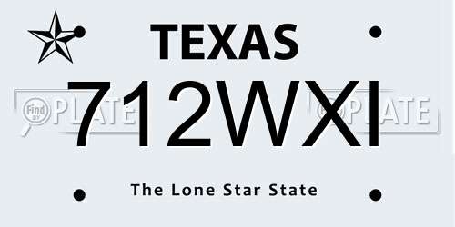 712WXI Texas License Plate