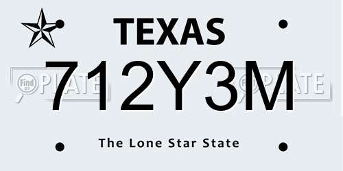 712Y3M Texas License Plate