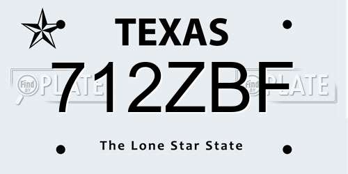 712ZBF Texas License Plate