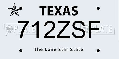 712ZSF Texas License Plate