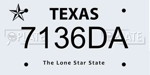 7136DA Texas License Plate