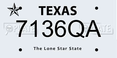 7136QA Texas License Plate