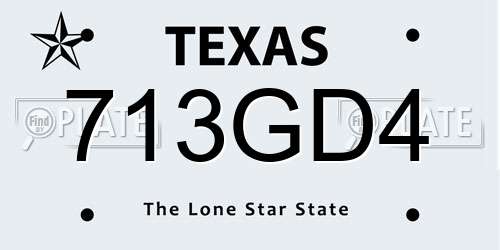 713GD4 Texas License Plate