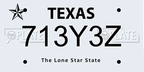 713Y3Z Texas License Plate