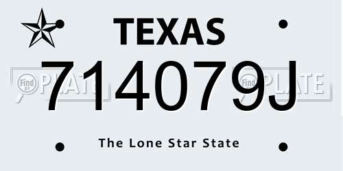 714079J Texas License Plate
