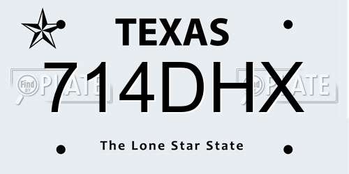 714DHX Texas License Plate