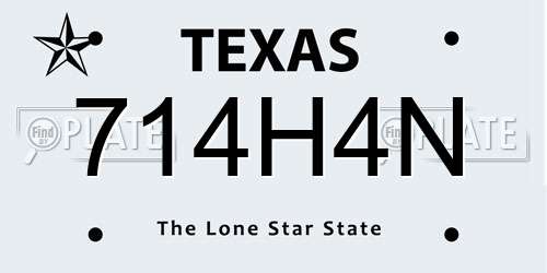 714H4N Texas License Plate