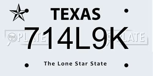 714L9K Texas License Plate