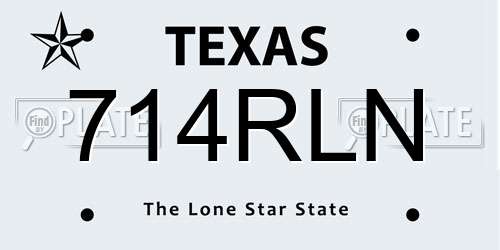 714RLN Texas License Plate