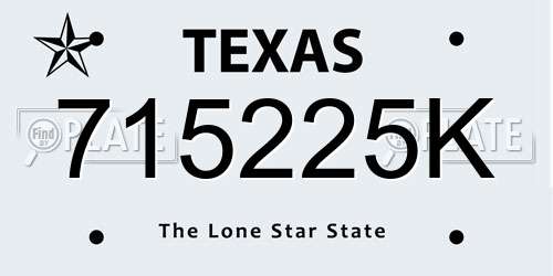 715225K Texas License Plate