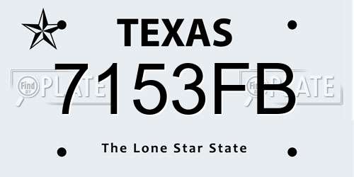 7153FB Texas License Plate