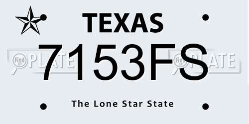 7153FS Texas License Plate