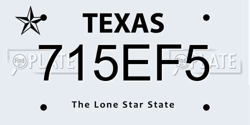 715EF5 Texas License Plate