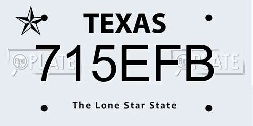 715EFB Texas License Plate