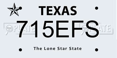 715EFS Texas License Plate