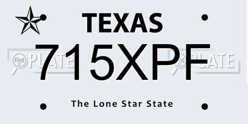 715XPF Texas License Plate