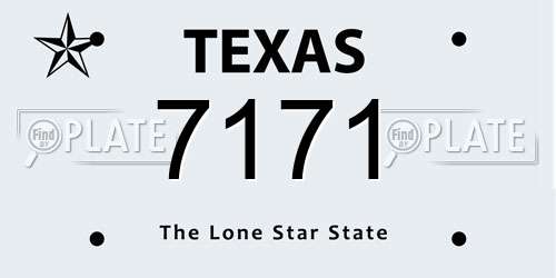 7171 Texas License Plate