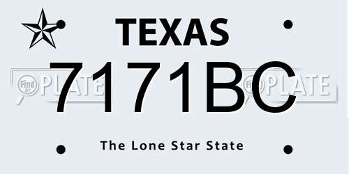 7171BC Texas License Plate
