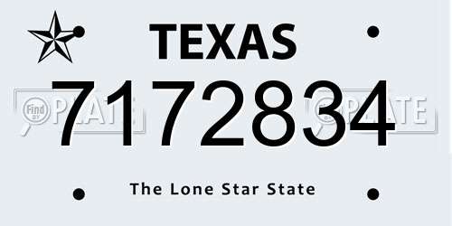 7172834 Texas License Plate