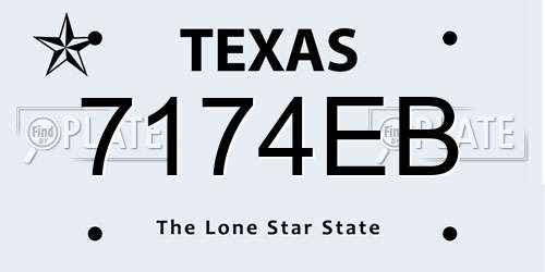 7174EB Texas License Plate