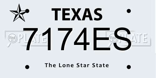7174ES Texas License Plate