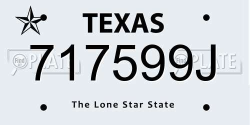 717599J Texas License Plate