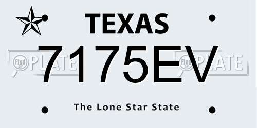 7175EV Texas License Plate