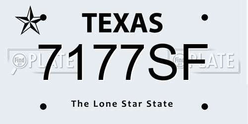 7177SF Texas License Plate