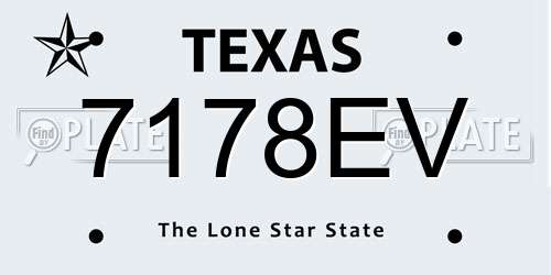 7178EV Texas License Plate