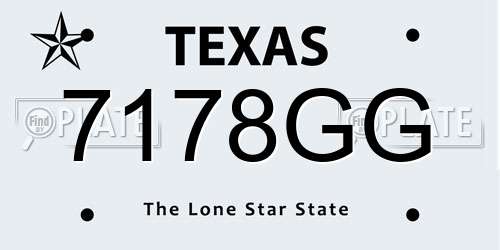 7178GG Texas License Plate