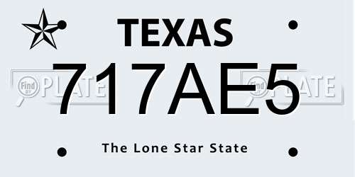 717AE5 Texas License Plate