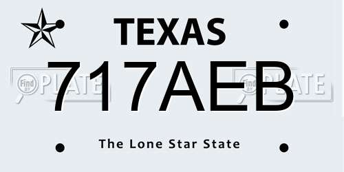 717AEB Texas License Plate