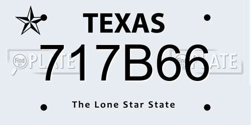 717B66 Texas License Plate