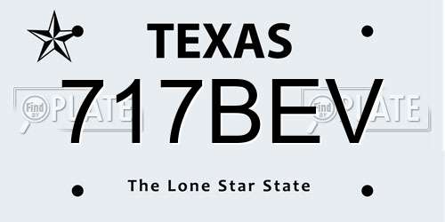 717BEV Texas License Plate