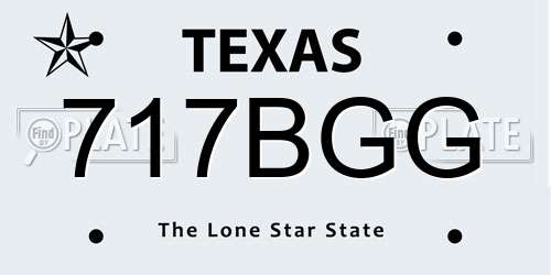 717BGG Texas License Plate