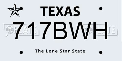 717BWH Texas License Plate