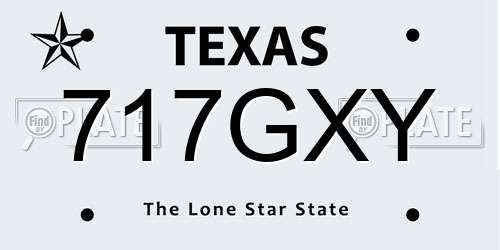 717GXY Texas License Plate
