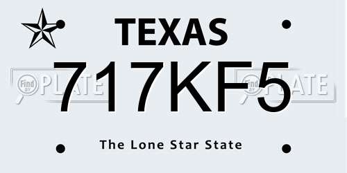 717KF5 Texas License Plate