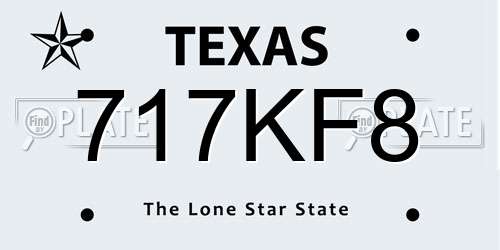 717KF8 Texas License Plate